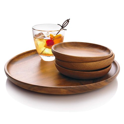 Alternative view of Albizia Wooden Round Platter 30cm UT003