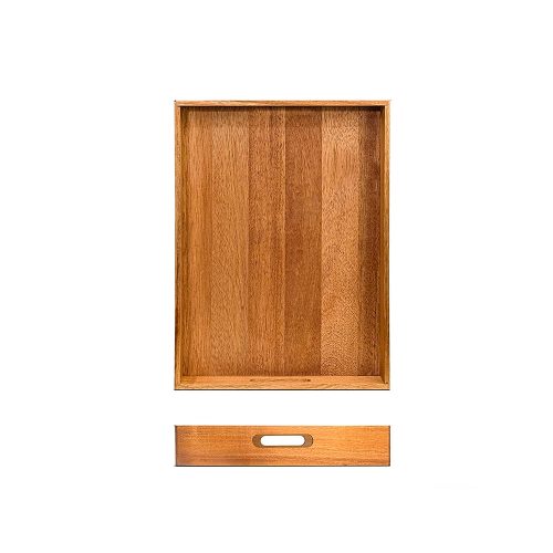 Alternative view of Acacia Wood Serving Tray with Handles 30x45x4cm UT016
