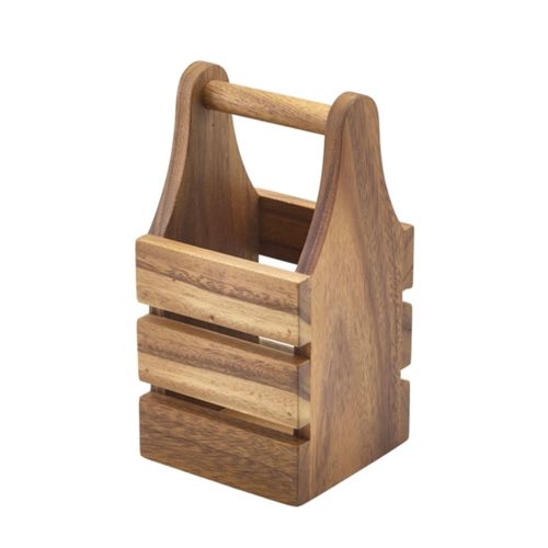 Acacia Wooden Cutlery Holder 10x10x20cm UT028