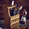 Acacia Wooden Cutlery Holder 10x10x20cm UT028 5 acacia wooden cutlery holder 10x10x20cm ut028 3