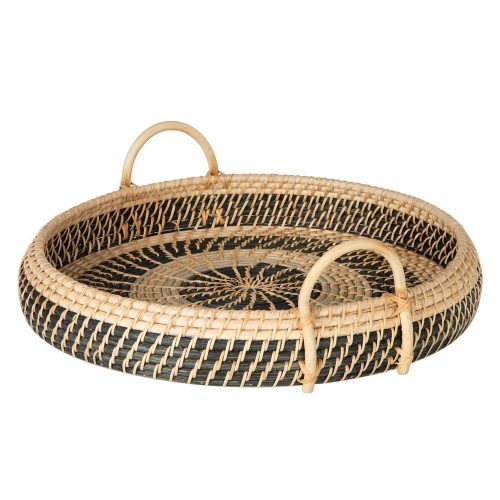 Oval Rattan Tray With Handle UT068