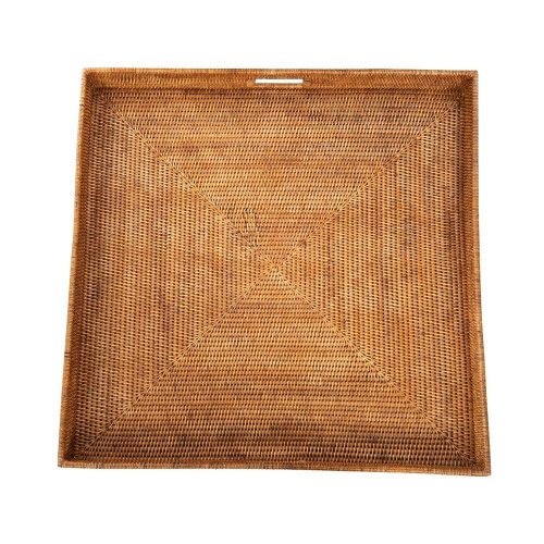 Square Rattan Tray with Handle UT072
