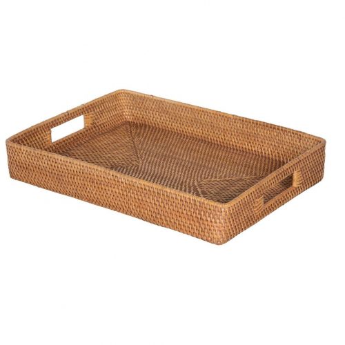 Rattan Serving Tray Rectangular With Handle UT066
