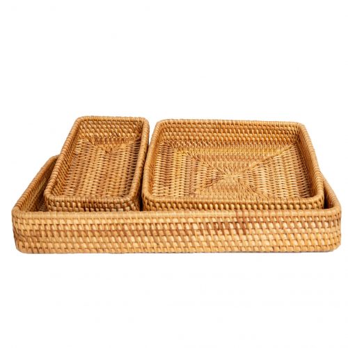 Rattan Tray Set Of 3 UT056