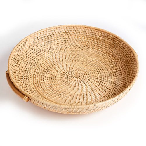 Round Rattan Tray With Handle UT054