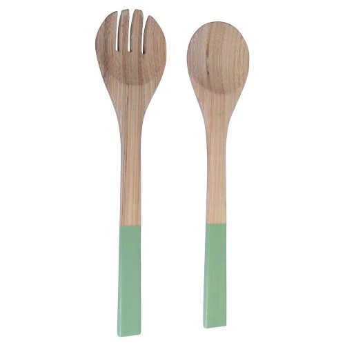 Bamboo Salad Servers Pastel Green Set of 2