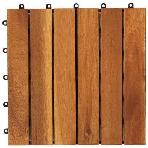Outdoor Acacia Wood Decking Tiles 6 Slats UT523