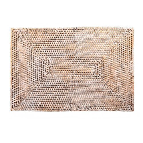 Rectangle Rattan Placemat - White UT501