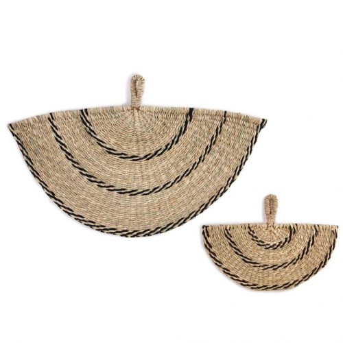 Seagrass Wall Fans Decor Set of 2 UT414