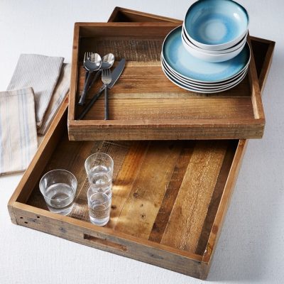 large wooden trays 