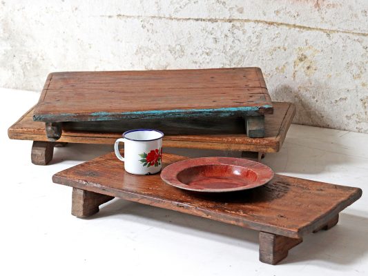 old wooden trays
